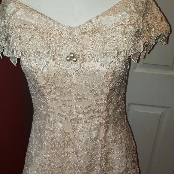 Cachet by Bari Protas lace Prom Dress 1980's - Picture 2 of 16